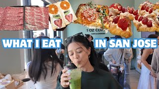 WHAT I EAT IN SAN JOSE | japanese sandos, coffee, matcha, pizza, hot pot, croissants, jajangmyeon