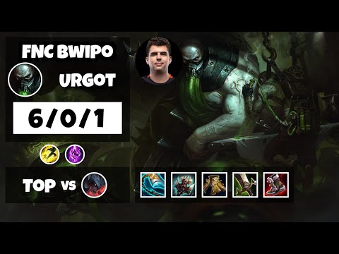 Bwipo Urgot vs Aatrox 11.6 Top Lane S11 Challenger Gameplay (6/0/1) - EU