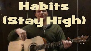 Habits - Stay High (Tove Lo) Easy Guitar Lesson How to Play Tutorial Capo 3rd