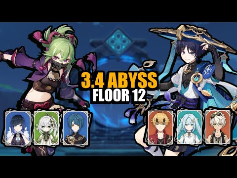 C4 Kuki Hyperbloom, C0 Wanderer Double Pyro 3.4 Abyss Showcase - 9 Stars Floor 12