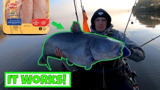 It's TRUE...Chicken Does Catch TROPHY Blue Catfish || James River Kayak || Catfishing