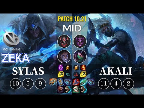 VG Zeka Sylas vs Akali Mid - KR Patch 10.21