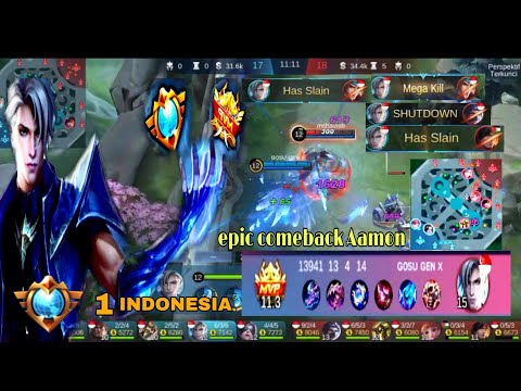 Cara main Aamon top global solo kill itungan detik | Auto Mvp & Comeback