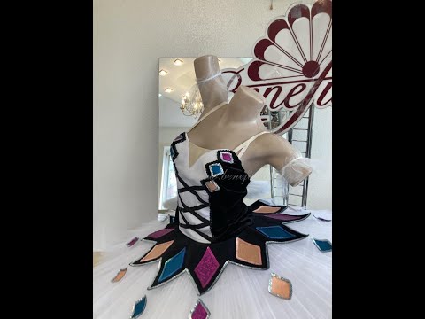 Cценический балетный костюм Коломбина F 0358 - video 2