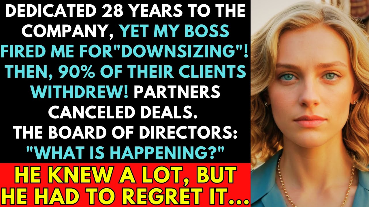 My Boss Fired Me After 28 Years, Then Lost 90% Of His Clients. I Made Him Regret It...