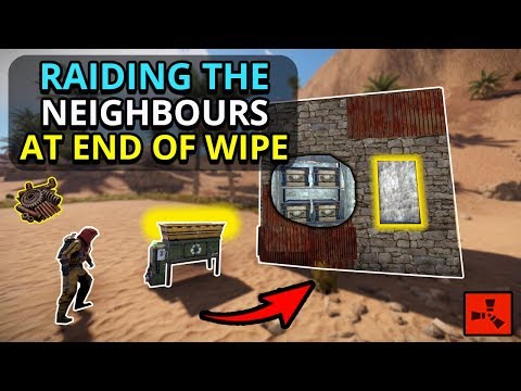 RAIDING NEIGHBOURS For Blueprints at END OF WIPE!! - Rust Custom Map Survival Ep5