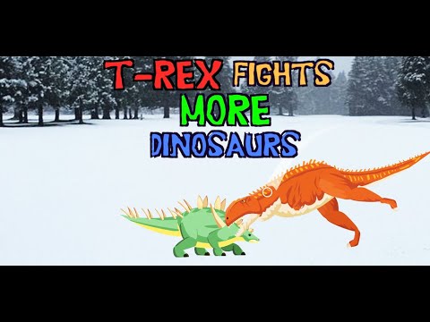 T-Rex Fights More Dinosaurs Video