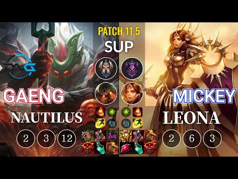 DFM Gaeng Nautilus vs Mickey Leona Sup - KR Patch 11.5