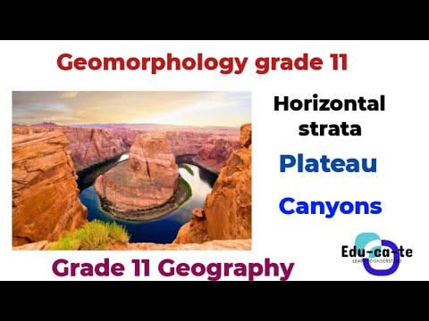 Geomorphology grade 11 - Topography associated with horizontal strata