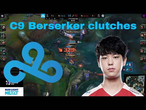 ex-T1 rookie adc Berserker carries C9 to victory (C9 vs EG)