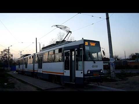 Tramvaiul V3A-2S-93 #4040 parasind terminalul "Laromet" pe linia 20