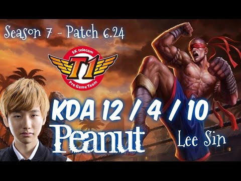 SKT T1 Peanut LEE SIN vs KHA'ZIX Jungle - Patch 6.24 KR Ranked