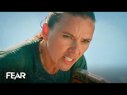 Scarlett Johansson Fights a Giant Mosasaurus