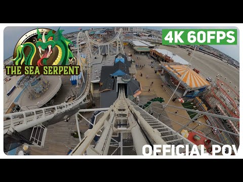 On-ride point of view of Sea Serpent