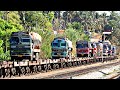 Loading a RORO train with trucks! 