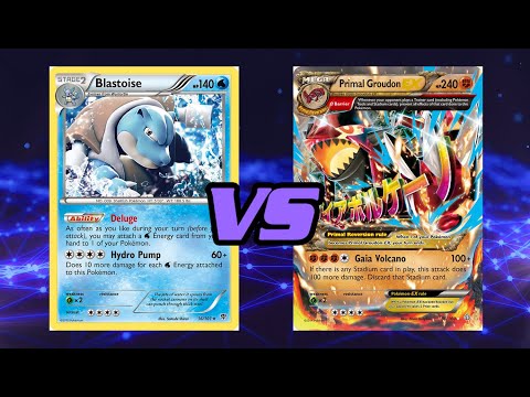 Retro Format 2015 Pokemon TCG Battle! Archie's Blastoise Vs Primal Groudon!
