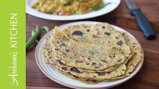 Gehu Bajra Thepla Recipe (Spiced Peal Millet Flat Bread) by Archana's Kitchen