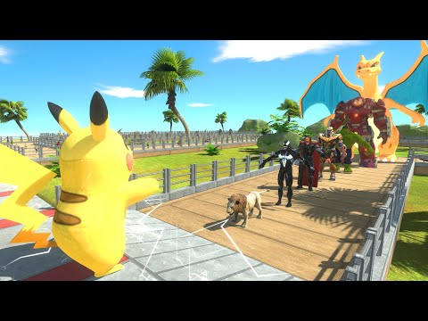 PIKACHU VS CHARIZARD OASIS DEATH RUN - Animal Revolt Battle Simulator