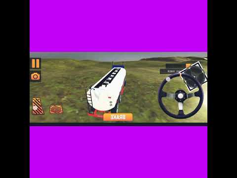 Off-road   hill side oil tank truck game   video.