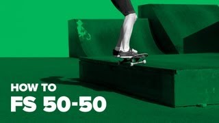 Смотреть онлайн Трюк fs 50-50 делаем на скейтборде