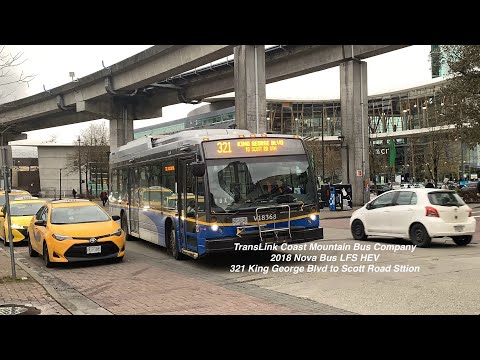 Translink CMBC 2018 Nova Bus LFS HEV V18368 on 321 King George Blvd To Scott Road Station