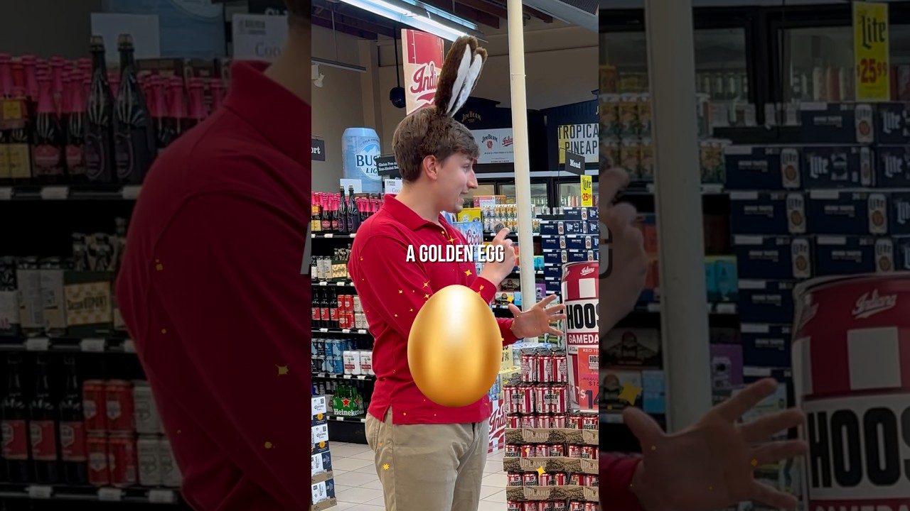 Find the golden egg, win a mystery prize 🥚✨ #BigRedLiquors #Challenge #EggHunt #easter