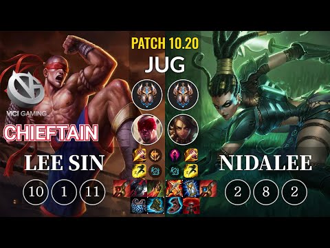 VG Chieftain Lee Sin vs Nidalee Jungle - KR Patch 10.20