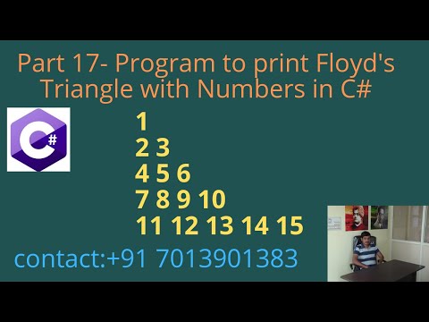 Part 17 – Print Floyd’s Triangle with Numbers in C# | Soonya Technologies