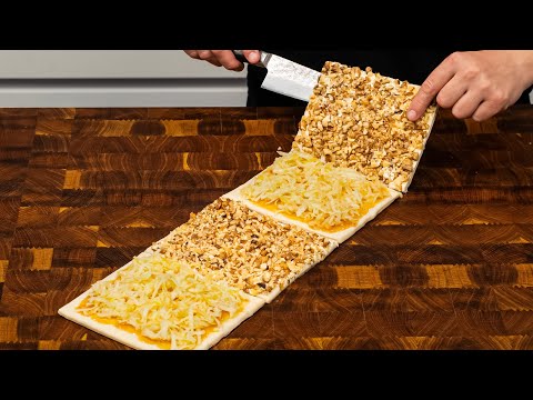 Dessert in 5 Minuten! Nur Blätterteig und Äpfel.