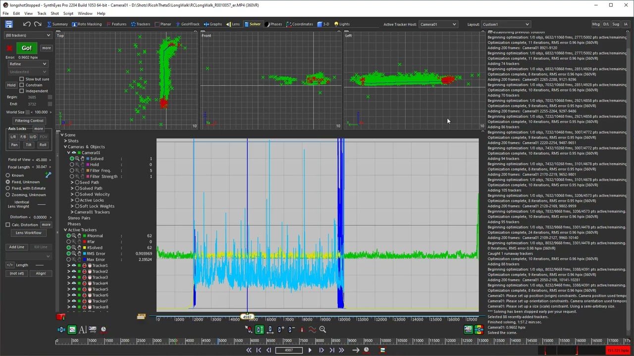 Mastering Unsolved Frames for Improved Scene Solving with SynthEyes