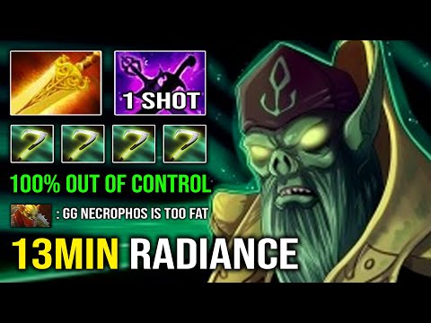 This HAPPEN When Necrophos Get 13Min Radiance - 100% Out of Control AoE Burn Tanker Dota 2