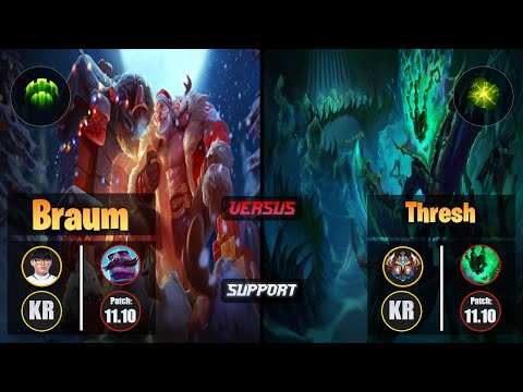 Hoit BRAUM (Support) [Guardian] VS THRESH - Challenger KR Patch 11.10