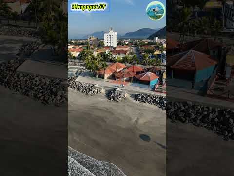 🚁 “Vista de drone da praia de Itaoca que vai te surpreender!” Mongaguá litoral sul sp Brasil ☀️🏖️❤️