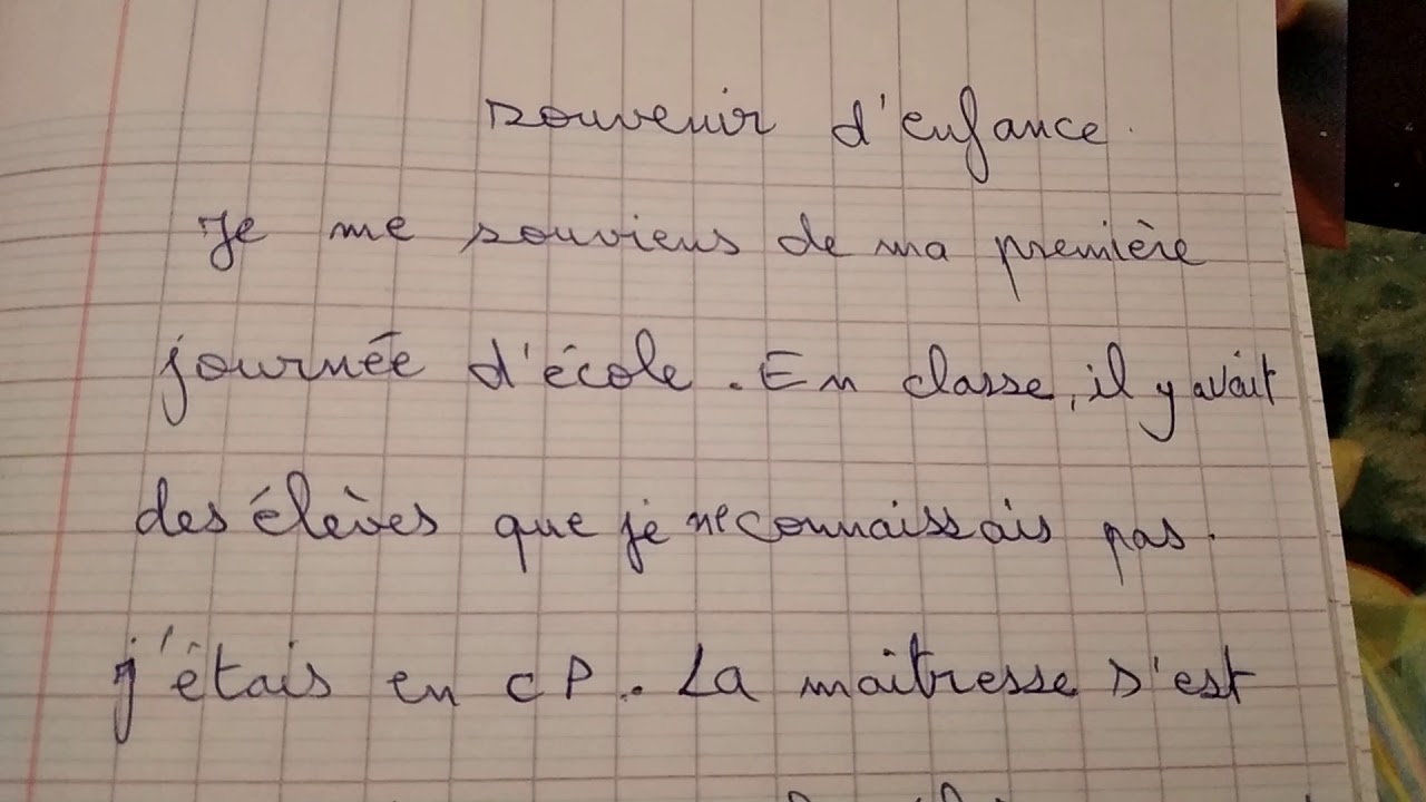 Souvenir d'enfance  expression écrite