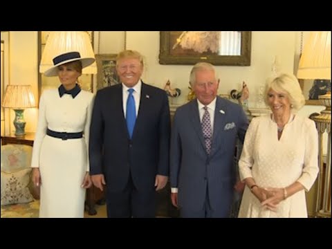 President Donald Trump and first lady Melania Trump are having afternoon tea with Prince Charles and his wife, Camilla, at their official residence in central London. (June 3)