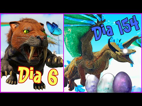 100 Dias Como Dinossauro Em Outro Universo Domesticando Animais e Dragões! ARK SURVIVAL EVOLVED