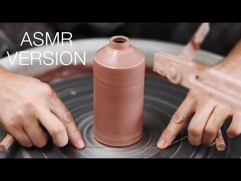 Throwing and Trimming A Simple, Stoneware Bud Vase — ASMR Version