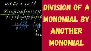 Division of a Monomial by another Monomial || Factorisation || Grade 8