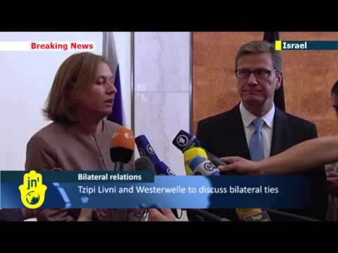 German FM Guido Westerwelle meets Israeli Justice Minister Tzipi Livni in Tel Aviv