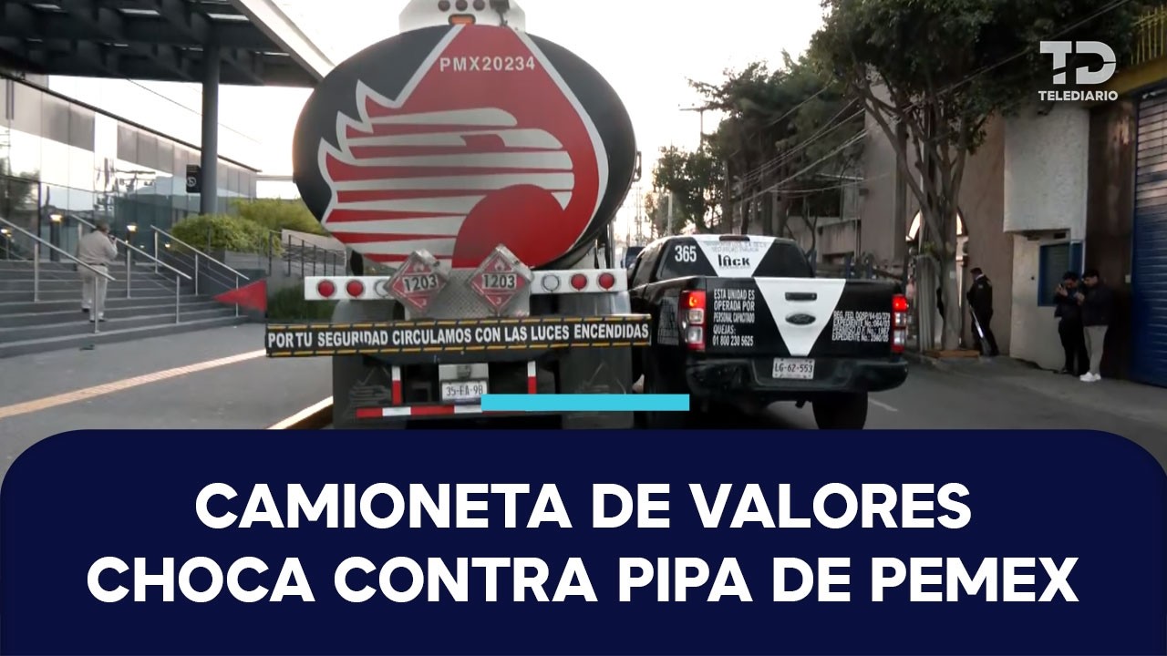Camioneta de valores choca contra pipa de Pemex en Iztacalco; conductora se quedó dormida
