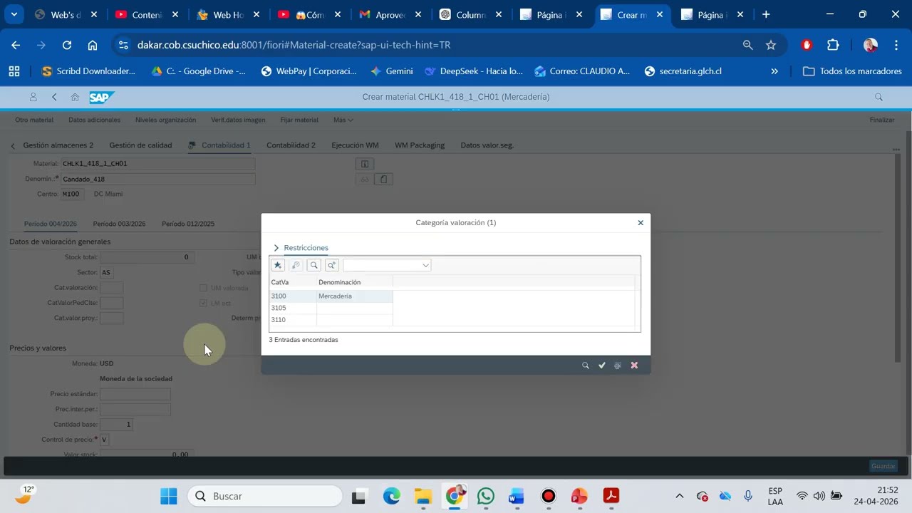 Módulo MM. Creando el maestro de materiales para mercadería