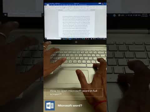 How to open Microsoft word in full screen?
