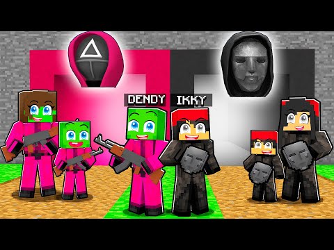 Dendy PINKER SOLDAT Squid Game 2 TUNNEL vs. IKKY FRONTMAN TUNNEL in Minecraft!