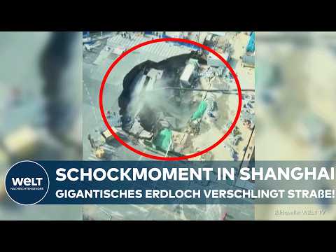 Video Thumbnail: SCHOCK IN SHANGHAI: Unfassbar! Gigantisches Erdloch reißt Straße auf – Ursache noch unklar