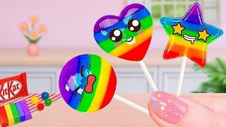 Rainbow Jelly Recipes💗🌈 How To Make Miniature  Rainbow Lollipop Jelly 💞Tiny Sweet