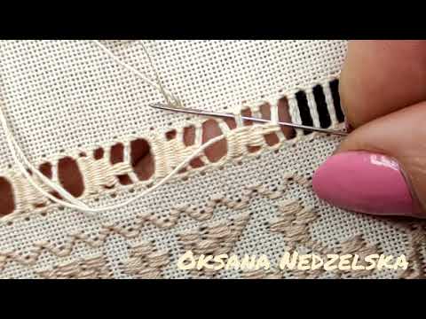 Ажурна ВИШИВКА | Виконання вузенької Мережки| Hand Embroidery Process | Beautiful Design