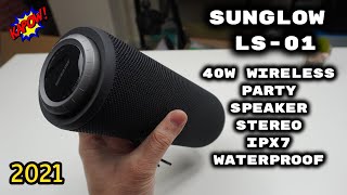 Powerful Portable 40W Stereo IPX7 Waterproof 200+ Party sync  Bluetooth Speaker -  SUNGLOW LS-01