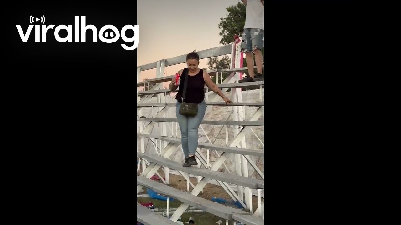 Woman Loses Balance and Takes a Slow Fall || ViralHog