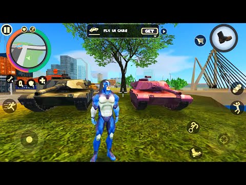 Rope Hero: Vice Town(Military tank VS Pink Tank) Which is the best? – Damage Test |Android Gameplay