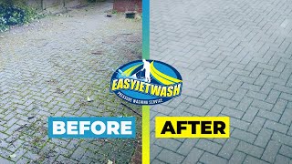 How To Clean a Very Dirty Block Paving (Full of Moss) 🌊 Amazing Pressure Wash Transformation